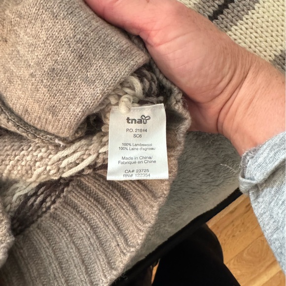 Aritzia Taupe and Black Patterned Reindeer Cardigan - Picture 6 of 8